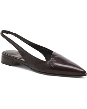 TJ Maxx Patent Leather Slingback Shoes With Wrapped Heel For - Brown