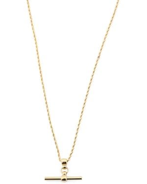 TJ Maxx 14Kt Rope Chain T-Bar Pendant Necklace - Metallic