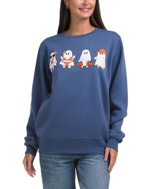 TJ Maxx Summer Ghosts Crew Neck Sweatshirt For Cotton/Polyester - Blue