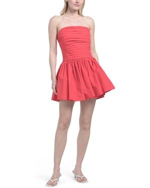 TJ Maxx Micro Pleated Cotton Mini Dress For Cotton/Polyester - Red