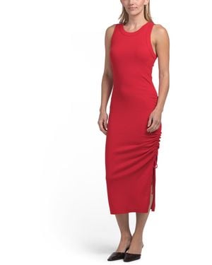 TJ Maxx Hope Midi Dress With Tie For Spandex/Modal/Cotton - Red