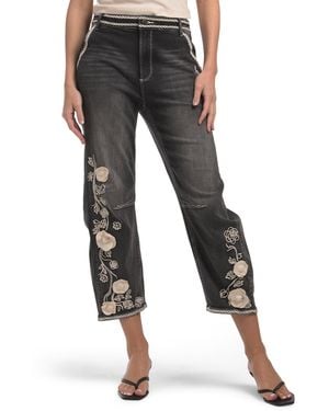 TJ Maxx Barbara Ravishing Rosettes Jeans For Spandex/Cotton/Polyester - Black