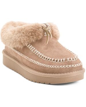 TJ Maxx Suede Salma Cozy Booties For - Natural