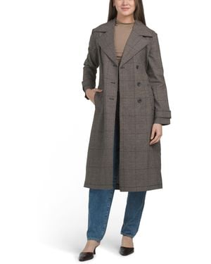 TJ Maxx Double Breasted Relaxed Trench Coat, Spandex/Polyester/Rayon - Gray