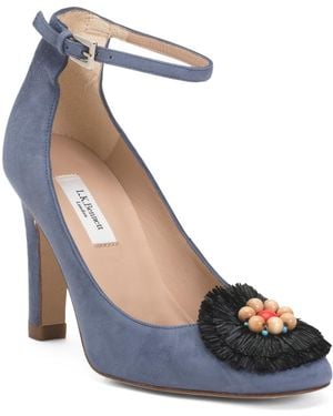 TJ Maxx Suede Gwen Rounded Court Heels For Leather/Suede - Blue