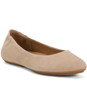 TJ Maxx Suede Mollie Comfort Ballerina Flats For - Natural