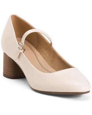 TJ Maxx Patent Leather Rumer Comfort Mary Jane Pumps For - Natural