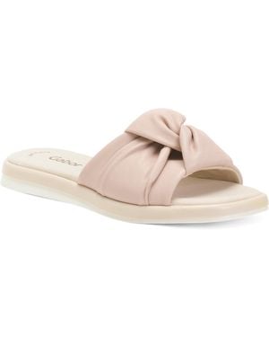 TJ Maxx Leather Slip On Low Heel Knot Sandals For - Pink