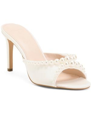 TJ Maxx Open Toe Faux Pearl Mules For - Natural