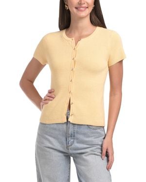 TJ Maxx Boyfriend Waffle Cap Sleeve Cardigan For Nylon/Rayon - Blue