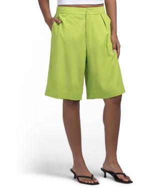 TJ Maxx Linen Blend Bermuda Shorts For Linen/Rayon - Green
