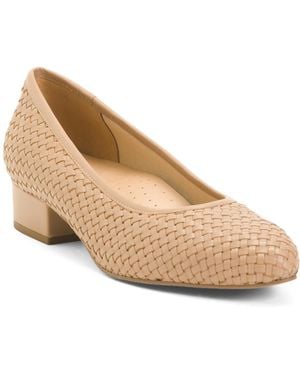 TJ Maxx Leather Jade Woven Comfort Pumps For - Natural