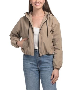 TJ Maxx Solid Zip Up Windbreaker For Polyester - Blue
