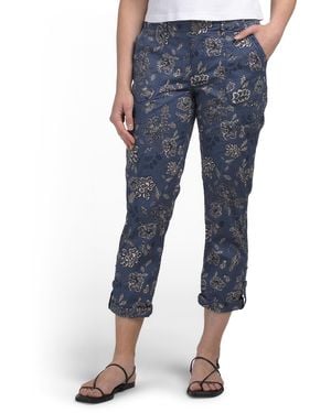 TJ Maxx Poplin Utility Pants With Roll Tab For Spandex/Cotton - Blue
