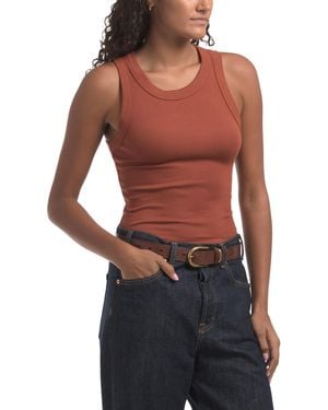 TJ Maxx Gina Wide Binding Crop Tank Top For Spandex/Modal/Cotton - Red