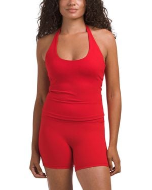 TJ Maxx Halter Bra Tank Top, Nylon/Spandex - Red