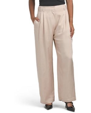TJ Maxx Del Wide Leg Pants For Linen/Rayon - Natural