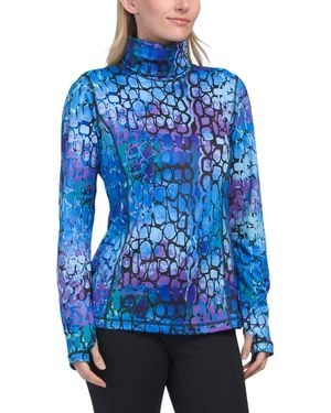 TJ Maxx Base Layer Turtleneck Top For Spandex/Polyester - Blue