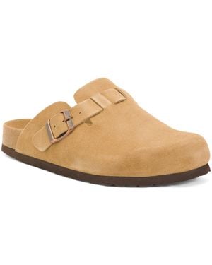 TJ Maxx Suede Hana Clogs For Leather/Suede - Natural
