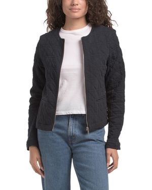 TJ Maxx Zip Up Quilted Jacket, Spandex/Cotton/Polyester - Black