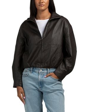 TJ Maxx Zip Front Bomber Jacket, Cotton/Polyester/Rayon - Black