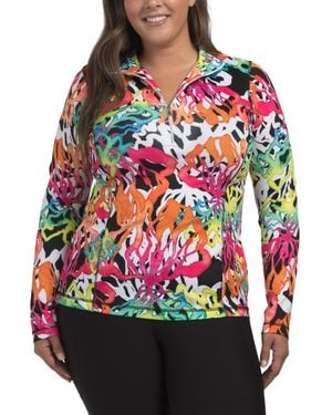 TJ Maxx Quarter Zip Base Layer Top For Spandex/Polyester - Red