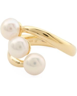 TJ Maxx 18Kt Plated Sterling Cluster Pearl Ring - White
