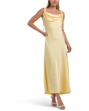 TJ Maxx Liza Pleated Midi Dress For Polyester - Yellow