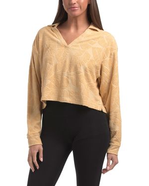 TJ Maxx Sun Palm Terry Fleece Jacket For Cotton/Polyester - Black