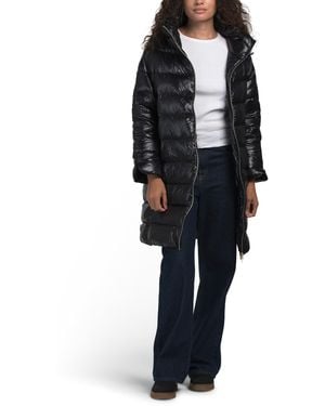 TJ Maxx Long Mock Neck Puffer Coat - Black