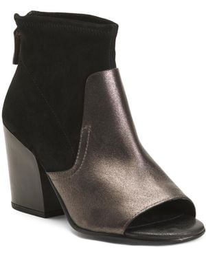 TJ Maxx Suede Beta Peep Toe Heels For Leather/Suede - Black