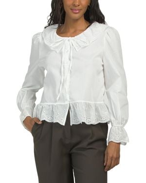TJ Maxx Peasant Top For Cotton - Gray