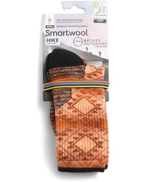 TJ Maxx Hike Light Cushion Southwest Tile Print Performance Socks For Nylon/Polyester/Wool - Orange