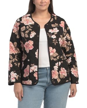 TJ Maxx Plus Reversible Quilted Jacket For Polyester/Rayon - Black