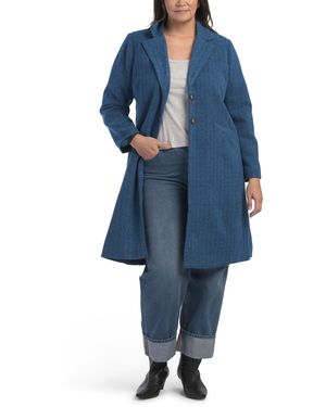 TJ Maxx Plus Maris Coat, Polyester/Viscose - Blue