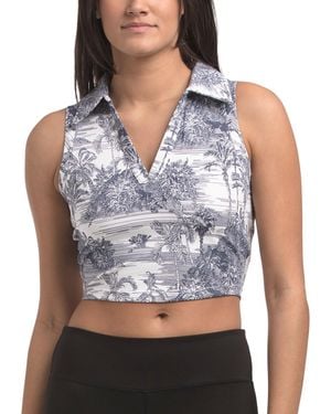TJ Maxx Active Polo Tank Top, Nylon/Spandex - Blue