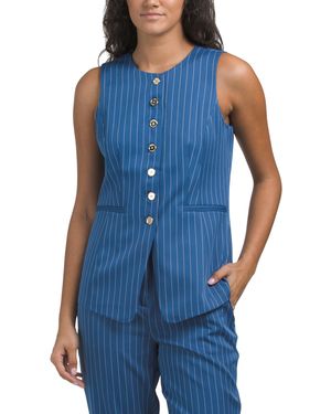 TJ Maxx Pinstripe Vest, Spandex/Polyester/Rayon - Blue