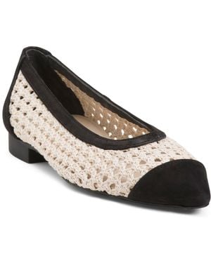 TJ Maxx Suede Daisy Flats For - Natural