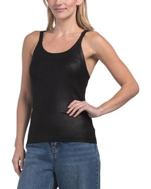 TJ Maxx Foil Ribbed Tank For Cotton - Black