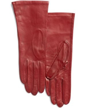 TJ Maxx Leather Basic Gloves With Silk Lining For - Red