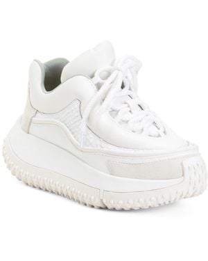TJ Maxx Leather Kapok Swan Platform Sneakers For Leather/Suede - White