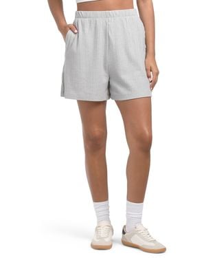 TJ Maxx Soft Rib Lounge Shorts For Spandex/Polyester/Viscose - Gray