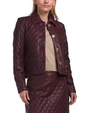 TJ Maxx Leather Akila G Jacket, Nylon/Polyester/Leather - Red