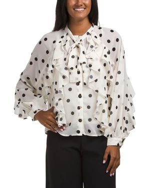 TJ Maxx Francine Blouse For Polyester - Gray
