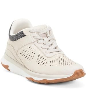 TJ Maxx Nubuck Leather Vitamin Ffx Perforated Sports Sneakers For - White