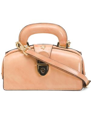 TJ Maxx Leather Mini Shiny Doctor Bag With Padded Handle, Leather - Pink