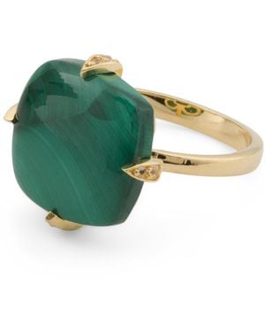 TJ Maxx 14Kt Plated Brass Malachite Ring - Green