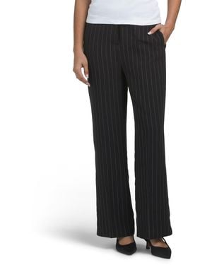 TJ Maxx Menswear Style Pinstripe Wide Leg Pants For Spandex/Polyester/Rayon - Black