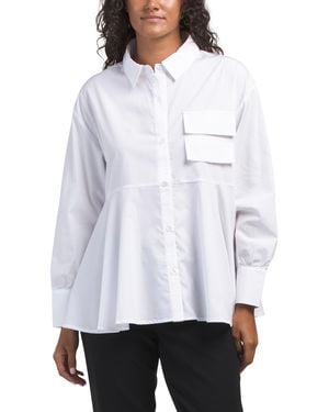 TJ Maxx Cotton Blend Blouse For Cotton/Polyester - White