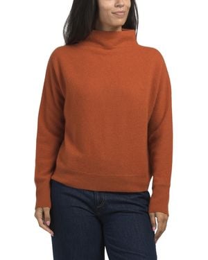 TJ Maxx Cashmere Funnel Neck Dolman Long Sleeve Pull Over Sweater - Orange